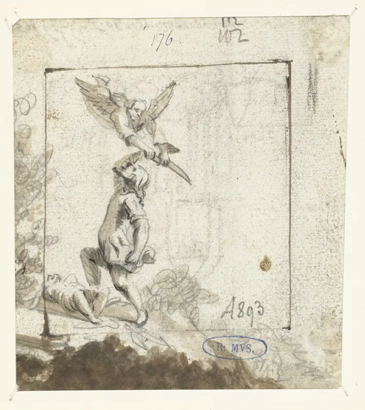 Abraham offert Isaak, in vierkant Wall Art by Unknown - High-Resolution Digital Print