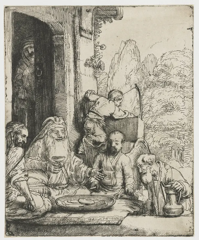 Abraham Receiving the Angels Wall Art by Unknown - High-Resolution Digital Print
