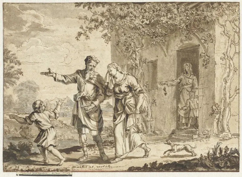 Abraham verdrijft Hagar en Ismaël Wall Art by Jacob Folkema - High-Resolution Digital Print
