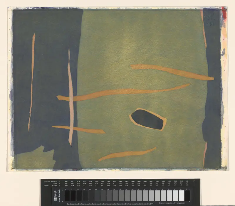 Abstracte schildering in groen, geel en zwart Wall Art by Unknown - High-Resolution Digital Print
