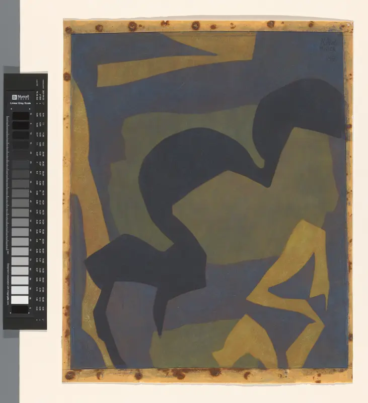 Abstracte schildering in verschillende tinten blauw Wall Art by Unknown - High-Resolution Digital Print