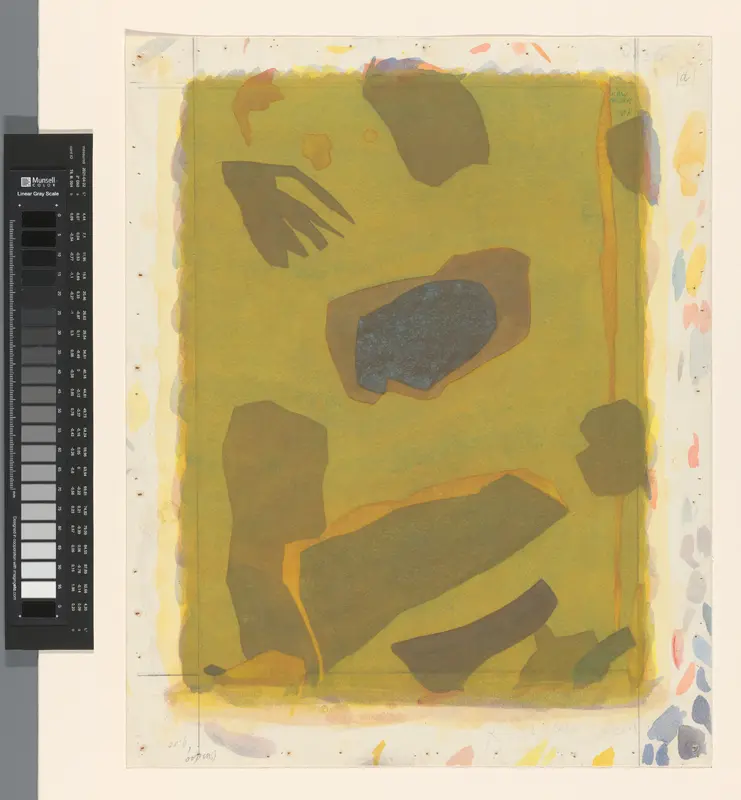 Abstracte schildering in verschillende tinten groen Wall Art by Unknown - High-Resolution Digital Print