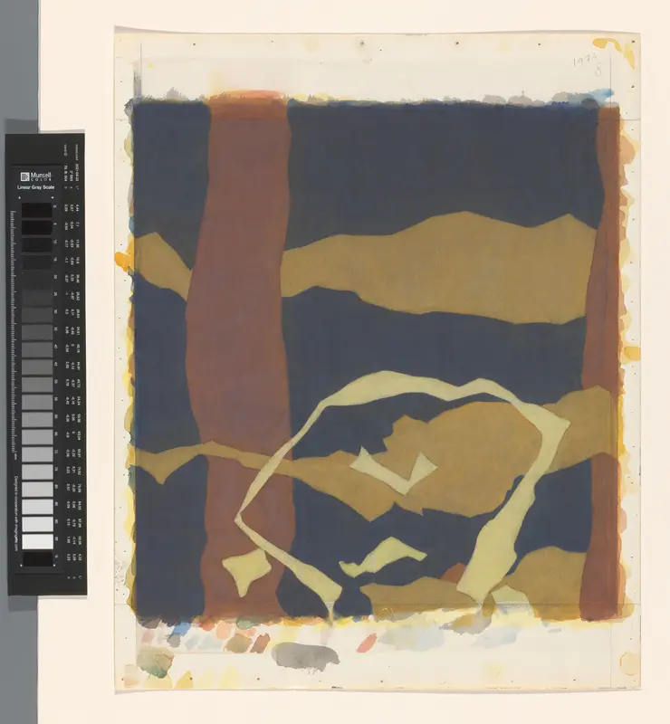 Abstracte schildering in zwart, bruin en geel Wall Art by Unknown - High-Resolution Digital Print