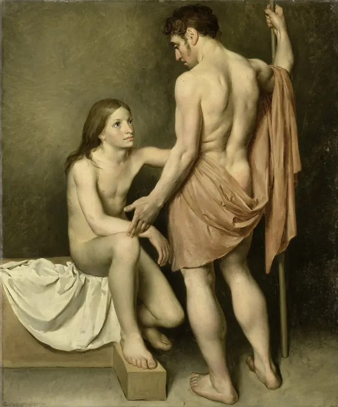 Academic Study of a Man and a Woman Wall Art by Woutherus Mol - High-Resolution Digital Print