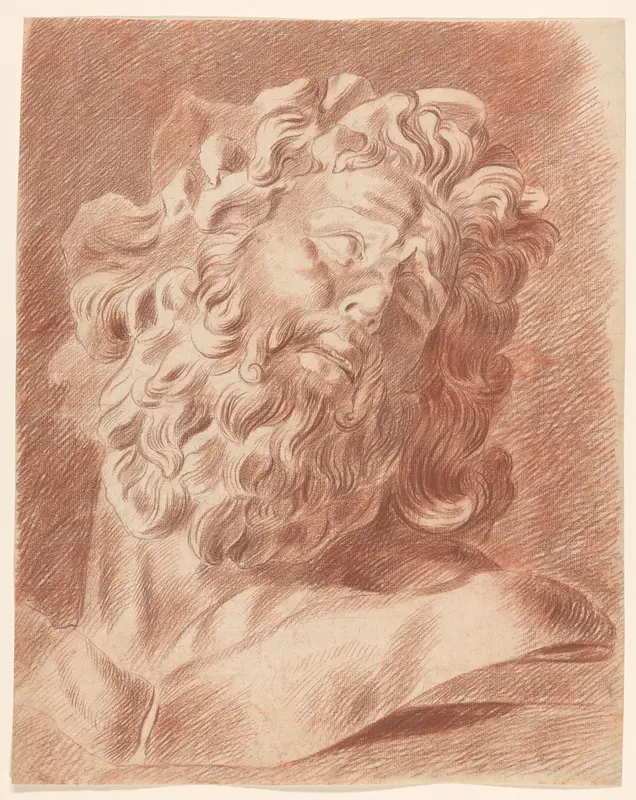 Academiestudie naar gips van Laocoön: studie van het hoofd Wall Art by Johannes Tavenraat - High-Resolution Digital Print