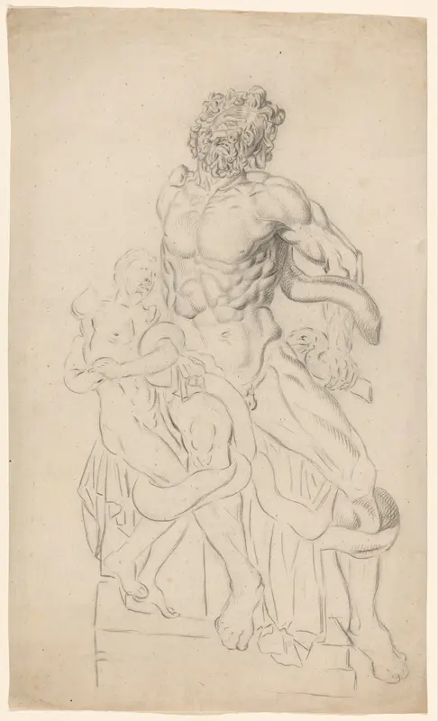 Academiestudie naar gips van Laocoön Wall Art by Johannes Tavenraat - High-Resolution Digital Print