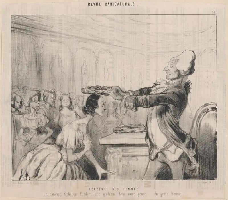 Academy of Women, from "Le Charivari" Wall Art by Honoré Daumier - High-Resolution Digital Print