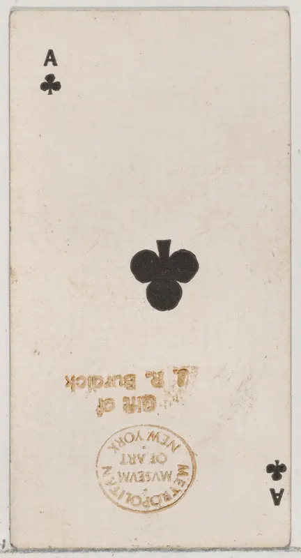 Ace of Clubs (black), from the Playing Cards series (N84) for Duke brand cigarettes Wall Art by W. Duke, Sons & Co. - High-Resolution Digital Print