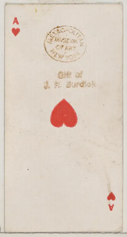 Ace of Hearts (red), from the Playing Cards series (N84) for Duke brand cigarettes Wall Art by W. Duke, Sons & Co. - High-Resolution Digital Print