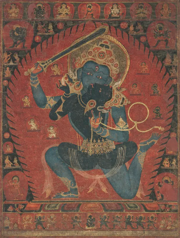 Achala with His Consort Vishvavajri Wall Art by Unknown - High-Resolution Digital Print