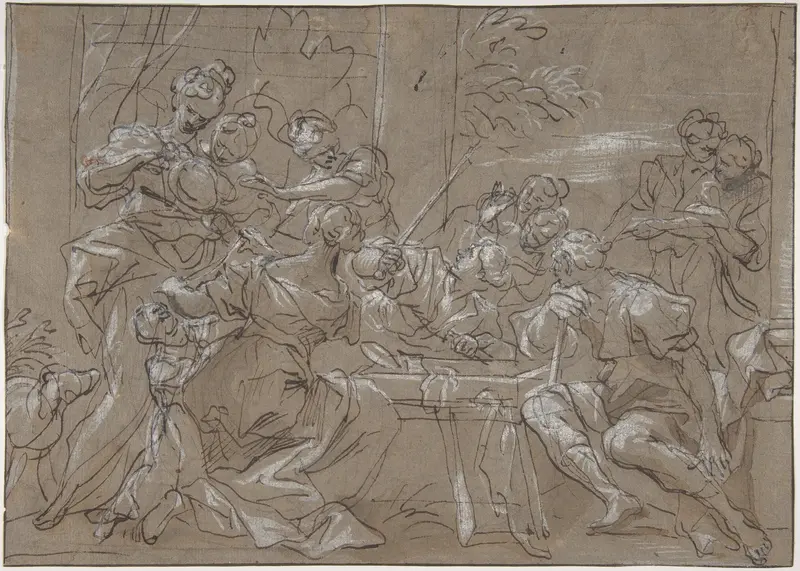 Achilles and the Daughters of Lycomedes Wall Art by Gregorio de' Ferrari - High-Resolution Digital Print
