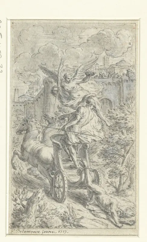 Achilles Dragging Hector's Body Behind His Carriage Wall Art by Ferdinand Delamonce - High-Resolution Digital Print