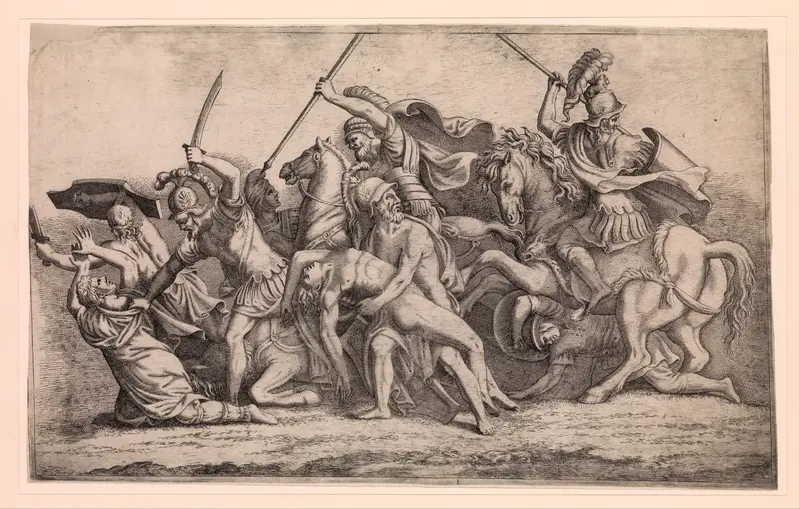 Achilles Removing Patroclus' Body From the Battle Wall Art by Léon Davent - High-Resolution Digital Print