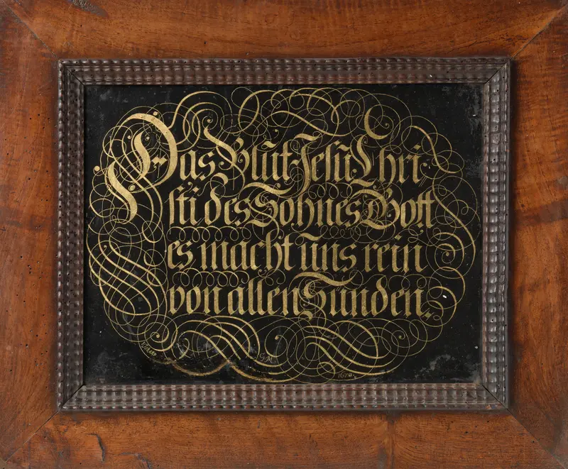 Achterglasschildering met gekalligrafeerde spreuk Wall Art by Johann G. M - High-Resolution Digital Print