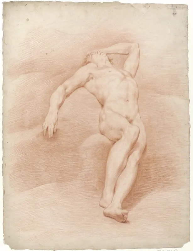 Achterover liggend mannelijk naakt Wall Art by Jan Willem Pieneman - High-Resolution Digital Print