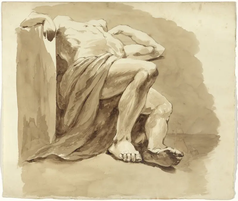 Achteroverliggend mannelijk naakt Wall Art by Pieter van Loon - High-Resolution Digital Print