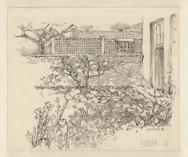 Achtertuin van een huis Wall Art by Unknown - High-Resolution Digital Print