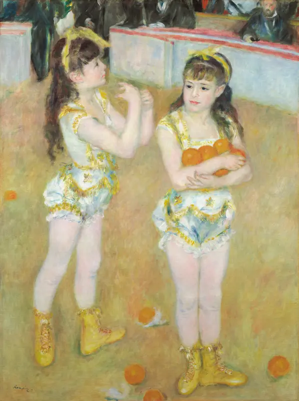 Acrobats at the Cirque Fernando (Francisca and Angelina Wartenberg) Wall Art by Pierre-Auguste Renoir - High-Resolution Digital Print