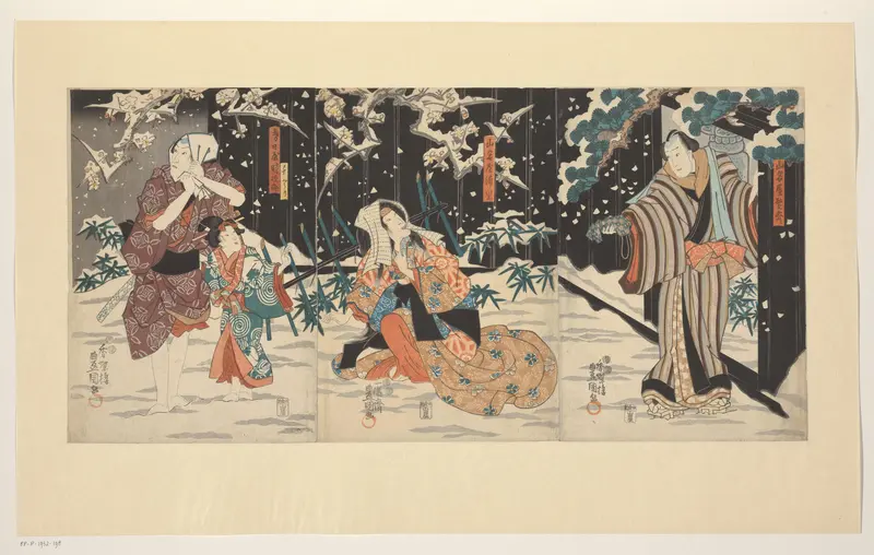 Acteurs in een sneeuwscene Wall Art by Unknown - High-Resolution Digital Print