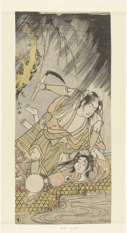 Acteurs Matsumoto Koshiro IV en Iwai Hanshiro IV als Yoemon en Kasane Wall Art by Unknown - High-Resolution Digital Print