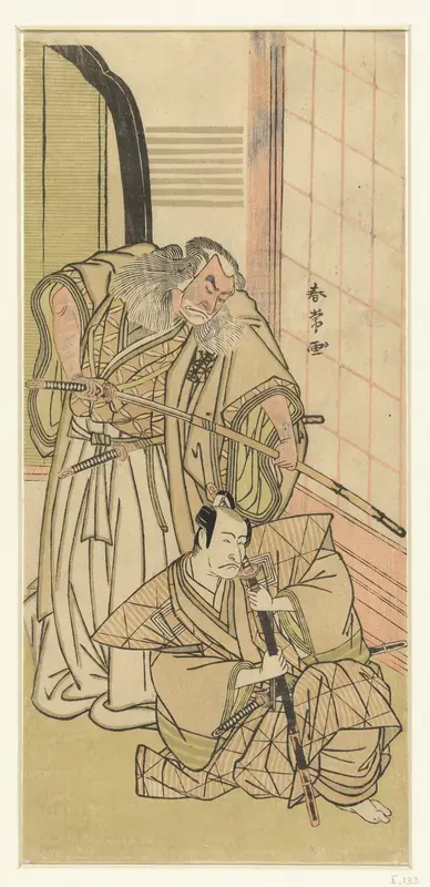 Acteurs Nakamura Nakazo I en Ichikawa Danjuro V als edellieden Wall Art by Unknown - High-Resolution Digital Print