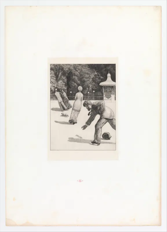 Action (plate two from Paraphrase on the Finding of a Glove) Wall Art by Max Klinger - High-Resolution Digital Print
