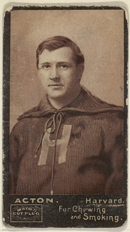 Acton, Harvard University, from the College Football Stars series (N302) for Mayo's Cut Plug Tobacco Wall Art by P.H. Mayo & Brother, Richmond, Virginia - High-Resolution Digital Print