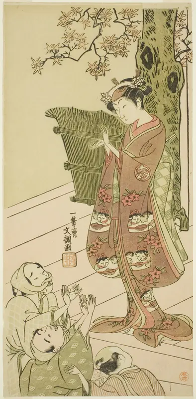Actor Arashi Hinaji I, (possibly) as Yuya Gozen in “The Genji Clan Now at Its Zenith” (Ima o Sakari Genji)