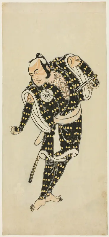 Actor Bandô Matatarô IV as Gempachibyôe in “Snowflakes: Plum Blossoms Kaomise” (“Mutsu no hana ume no kaomise”) Wall Art by Katsukawa Shunsho - High-Resolution Digital Print