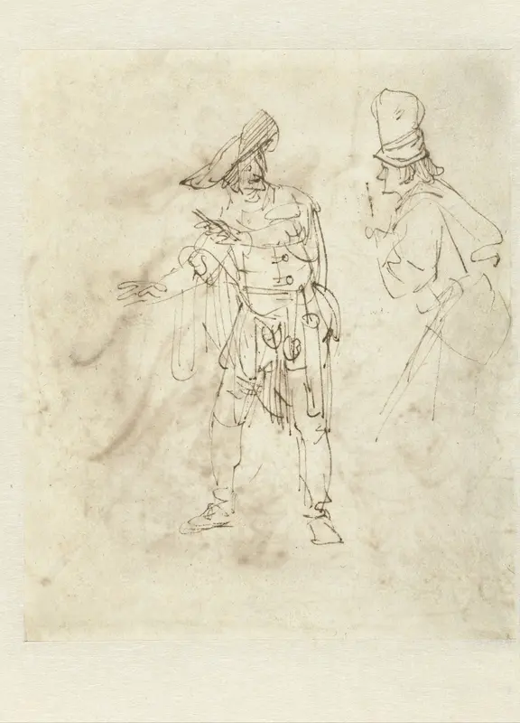 Actor in the Role of Pantalone Engaged in Conservation Wall Art by Rembrandt van Rijn - High-Resolution Digital Print