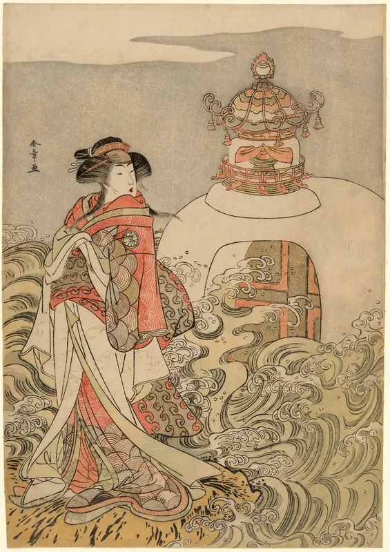Actor Segawa Kikunojô III as the Dragon Princess in the Play “Saki Masuya Ume no Kachidoki”