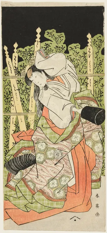 Actor Segawa Kikunojô III Possibly as Ono no Komachi in “Komachi Village: New Year at the Theater” (“Komachimura shibai no shôgatsu”)