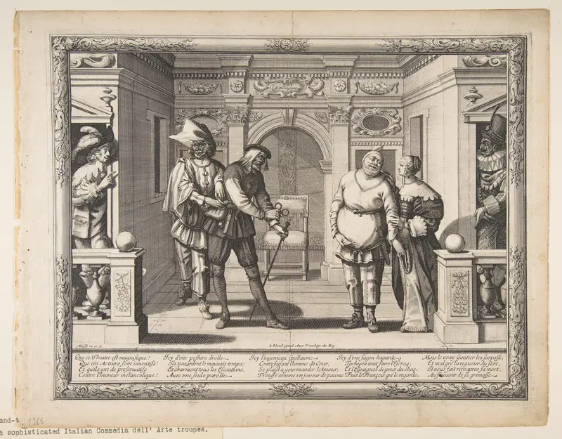 Actors at the Hotel de Bourgogne Wall Art by Abraham Bosse - High-Resolution Digital Print