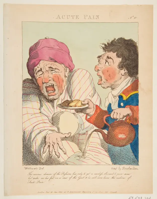 Acute Pain (Le Brun Travested, or Caricatures of the Passions) Wall Art by Thomas Rowlandson - High-Resolution Digital Print
