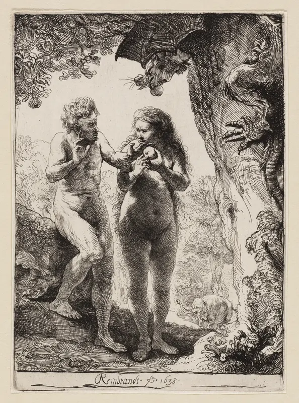 Adam and Eve Wall Art by Rembrandt van Rijn - High-Resolution Digital Print