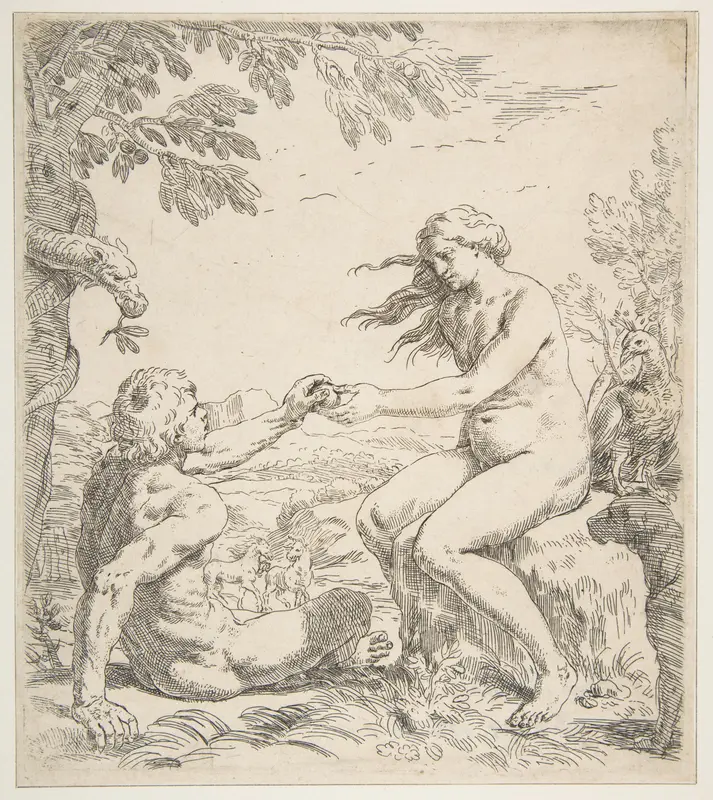 Adam and Eve Wall Art by Simone Cantarini - High-Resolution Digital Print