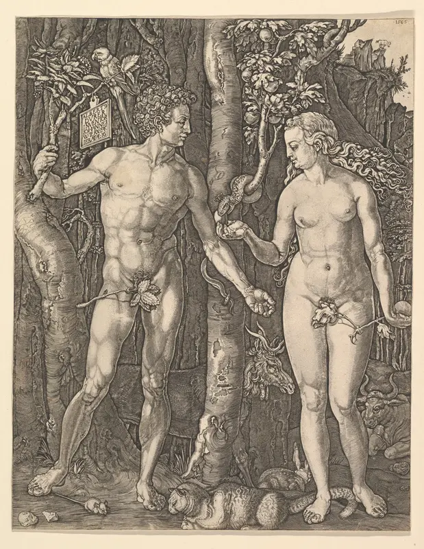 Adam and Eve Wall Art by Jan (Johannes) Wierix - High-Resolution Digital Print
