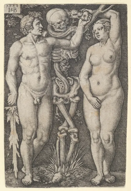 Adam and Eve Wall Art by Sebald Beham - High-Resolution Digital Print