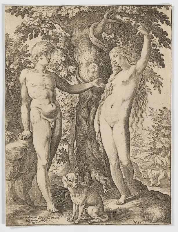 Adam and Eve Wall Art by Hendrick Goltzius - High-Resolution Digital Print