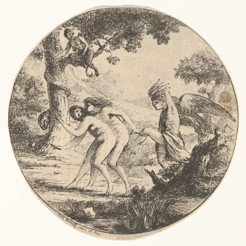 Adam and Eve Expelled from Paradise Wall Art by Baron Dominique Vivant Denon - High-Resolution Digital Print