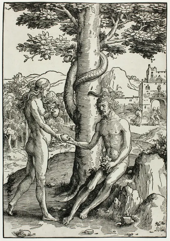 Adam and Eve (The Fall of Man) Wall Art by Lucas van Leyden - High-Resolution Digital Print