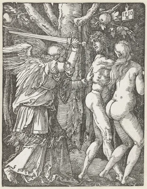 Adam en Eva verdreven uit het paradijs Wall Art by Unknown - High-Resolution Digital Print