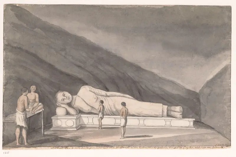 Adam's Berg (Mulkirigala), Reclining Buddha Wall Art by Unknown - High-Resolution Digital Print