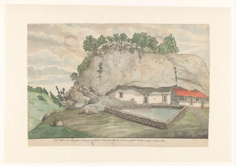 Adamsberg (Mulkirigala), ingang van de beeldenkamers in de rots Wall Art by Jan Brandes - High-Resolution Digital Print