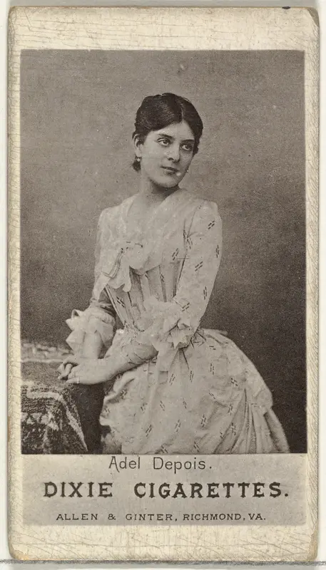 Adel Depois, from the Actresses series (N67) promoting Dixie Cigarettes for Allen & Ginter brand tobacco products Wall Art by Allen & Ginter - High-Resolution Digital Print