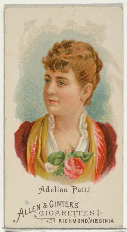 Adelina Patti, from World's Beauties, Series 1 (N26) for Allen & Ginter Cigarettes Wall Art by Allen & Ginter - High-Resolution Digital Print