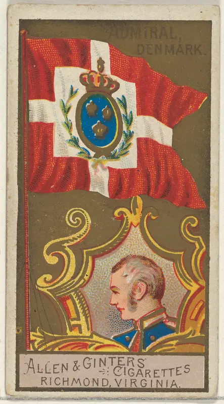 Admiral, Denmark, from the Naval Flags series (N17) for Allen & Ginter Cigarettes Brands Wall Art by Allen & Ginter - High-Resolution Digital Print