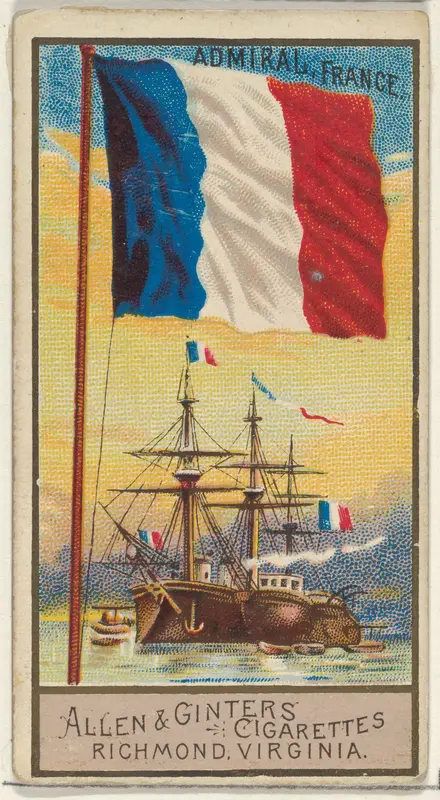Admiral, France, from the Naval Flags series (N17) for Allen & Ginter Cigarettes Brands Wall Art by Allen & Ginter - High-Resolution Digital Print