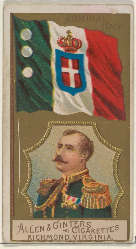 Admiral, Italy, from the Naval Flags series (N17) for Allen & Ginter Cigarettes Brands Wall Art by Allen & Ginter - High-Resolution Digital Print