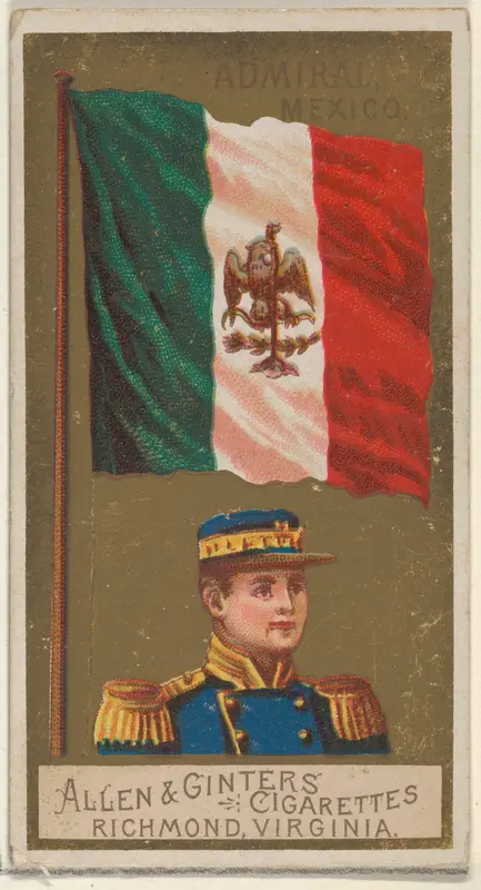 Admiral, Mexico, from the Naval Flags series (N17) for Allen & Ginter Cigarettes Brands Wall Art by Allen & Ginter - High-Resolution Digital Print